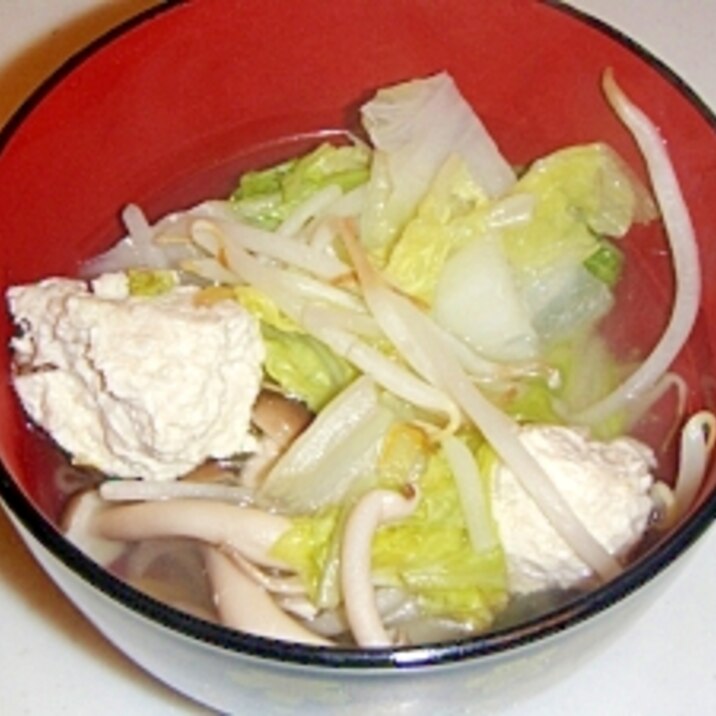 塩麹鶏豆腐団子の生姜スープ